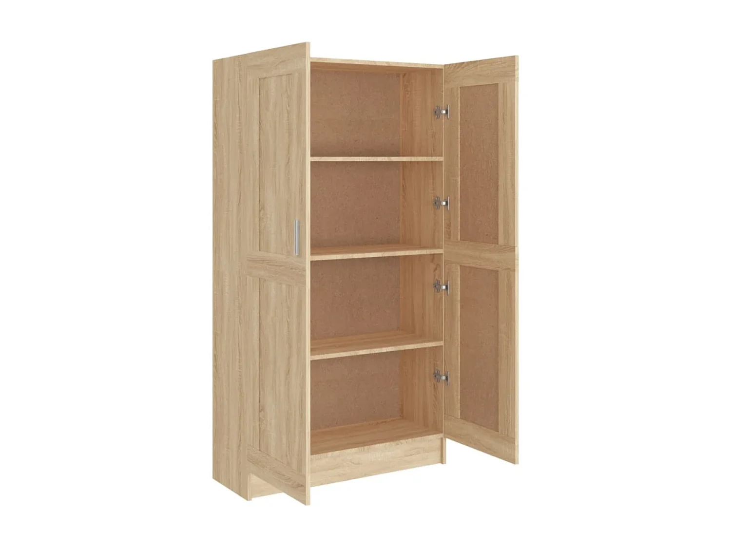 Armoire multifonction mi hauteur 2 portes Kala 82cm - Solution gain de place-Chêne clair