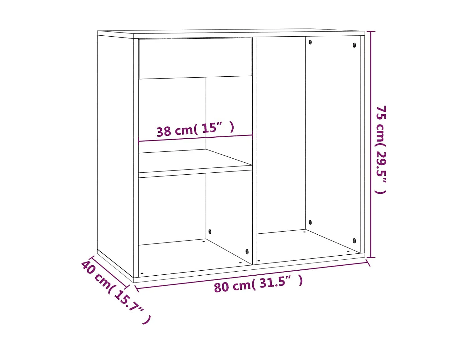 Armoire cosmétique Chêne Sonoma 80x40x75 Bois d'ingénierie