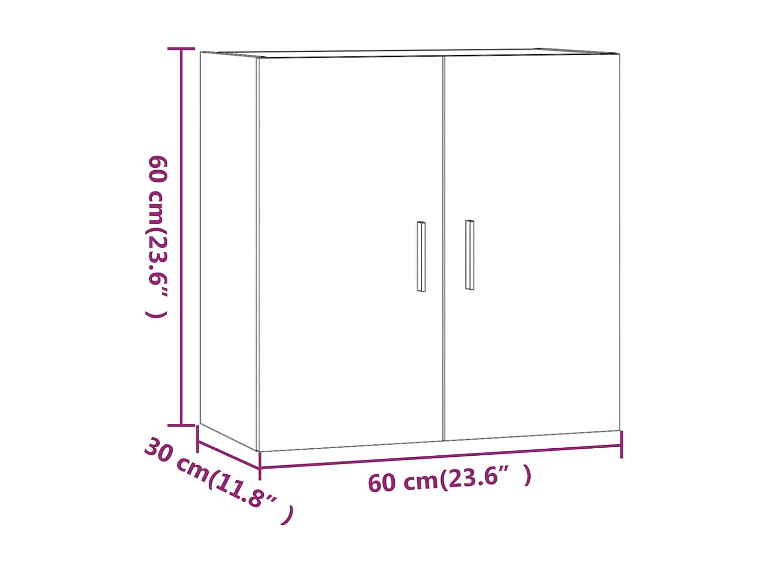 Armoire murale Blanc 60x30x60 Bois d'ingénierie
