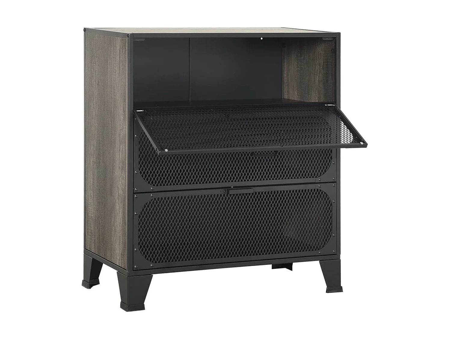 Armoire de rangement Gris 72x36x82 Métal et MDF