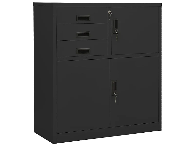 Armoire de bureau Anthracite 90x40x102 Acier