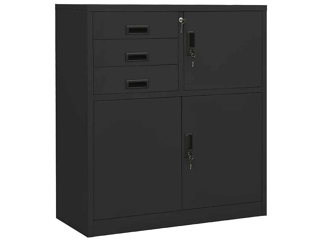 Armoire de bureau Anthracite 90x40x102 Acier