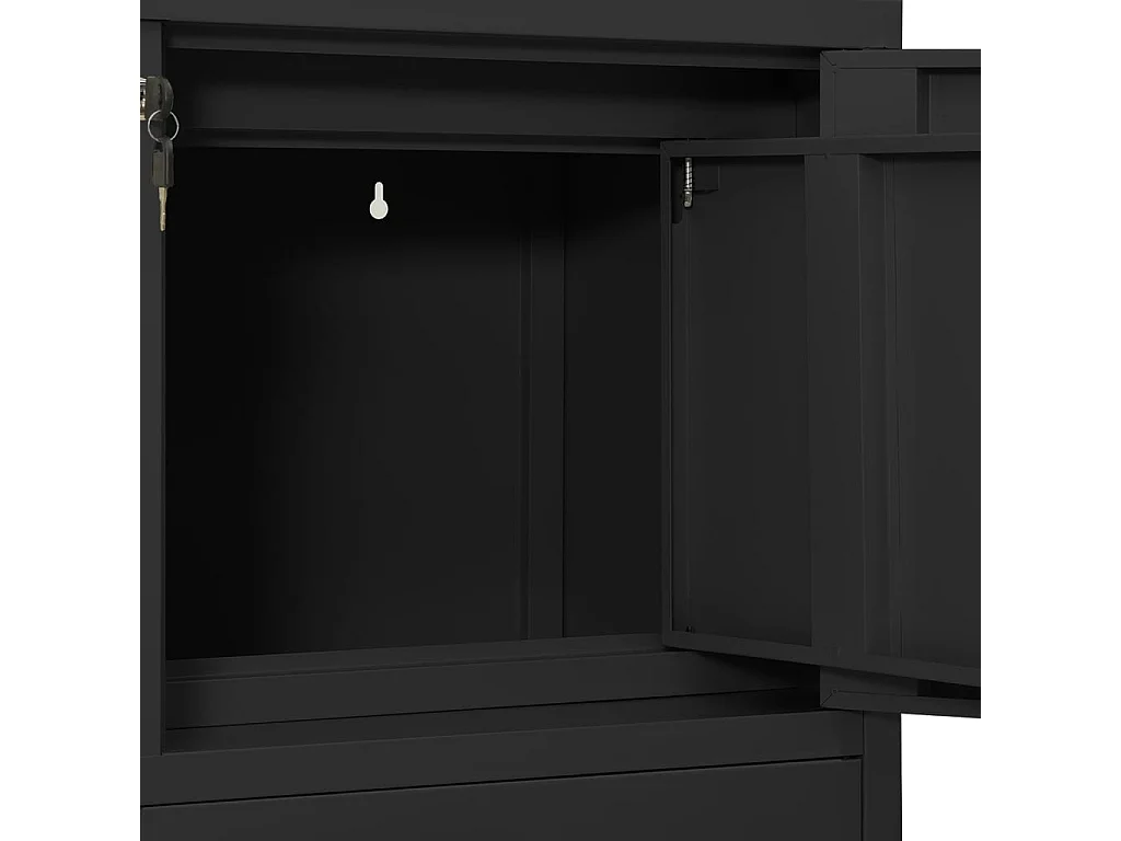 Armoire de bureau Anthracite 90x40x102 Acier