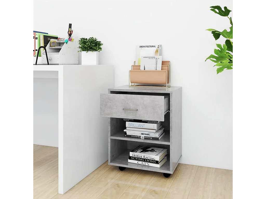 Armoire à roulettes Gris béton 46x36x59