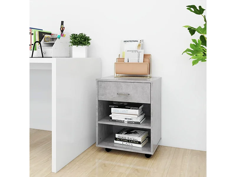 Armoire à roulettes Gris béton 46x36x59