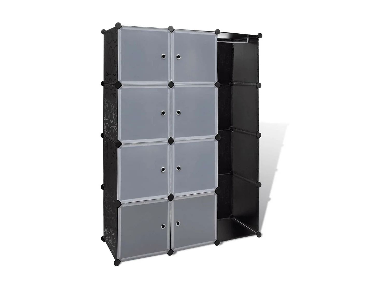 Armoire modulaire 9 compartiments Noir et blanc 37 x 115x150