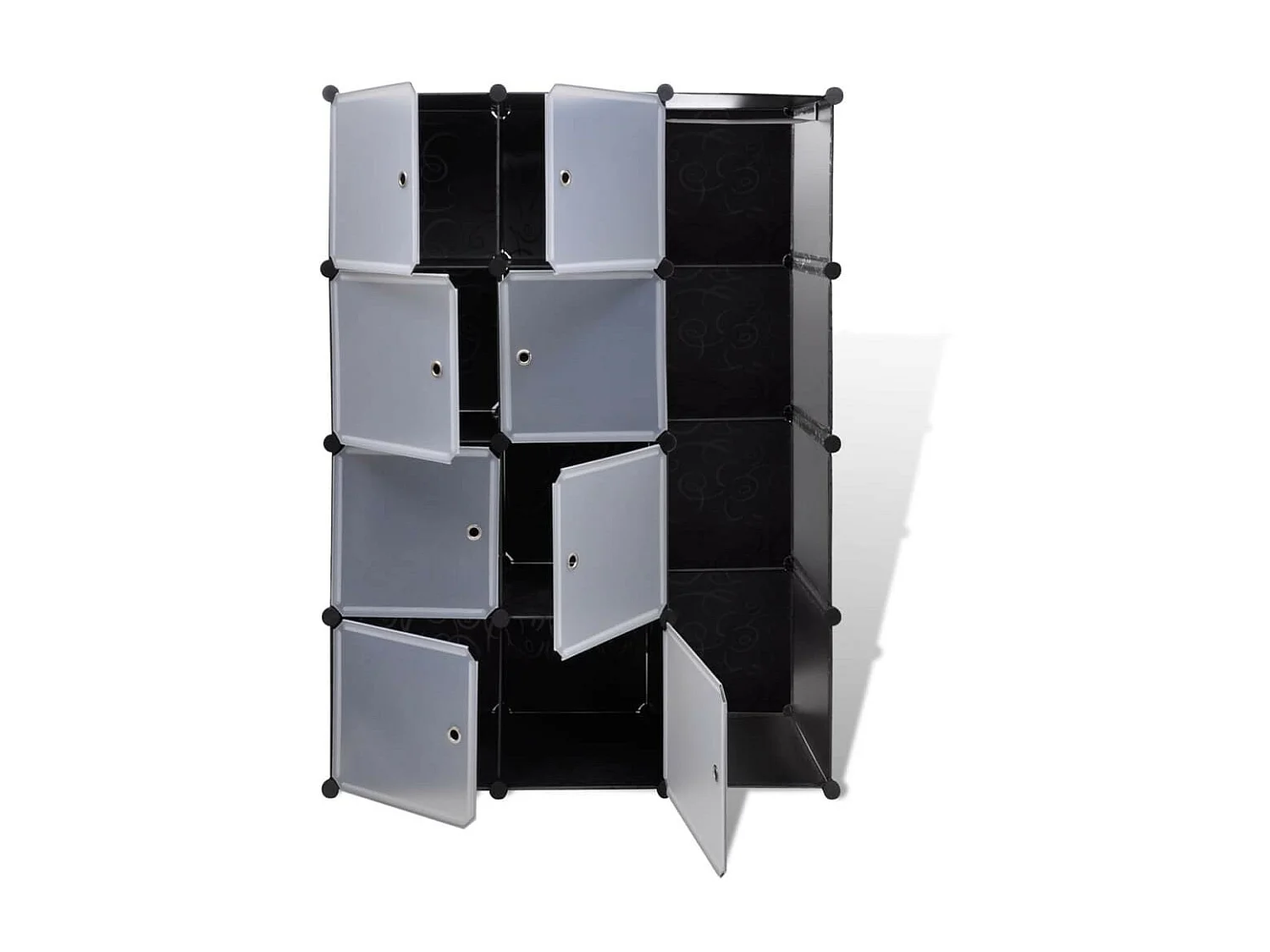 Armoire modulaire 9 compartiments Noir et blanc 37 x 115x150