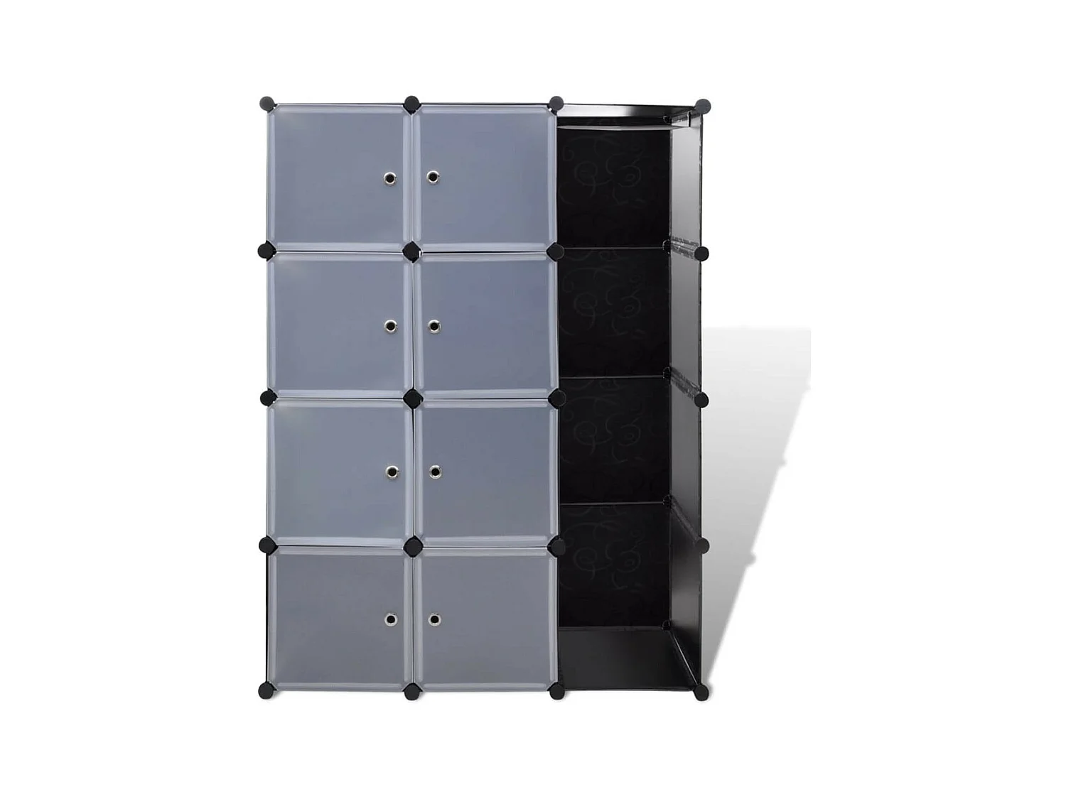 Armoire modulaire 9 compartiments Noir et blanc 37 x 115x150