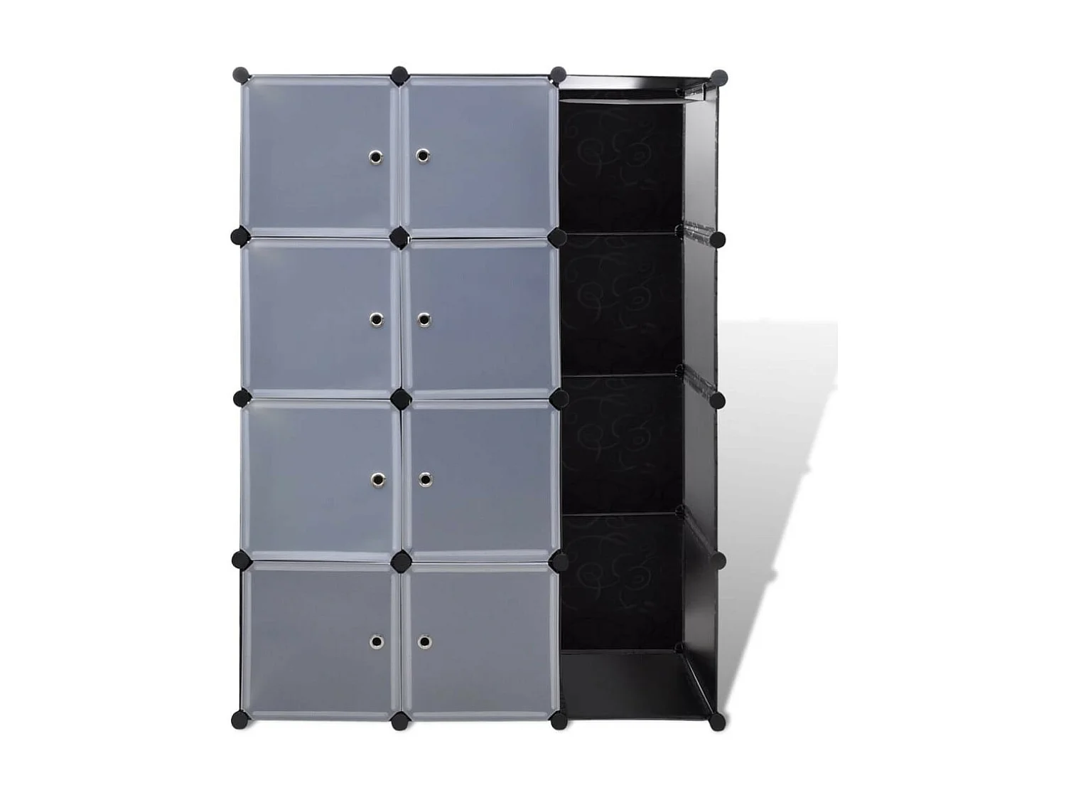 Armoire modulaire 9 compartiments Noir et blanc 37 x 115x150