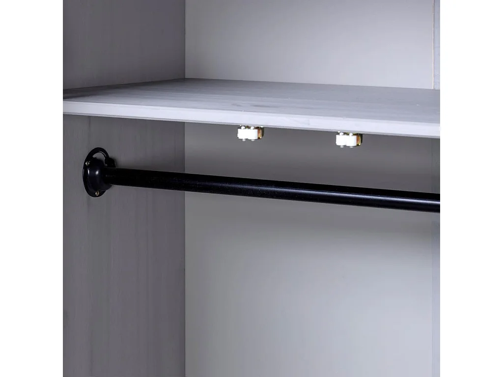 Garde-robe 3 portes Gris 118x50x171,5 Pin Assortiment Panama