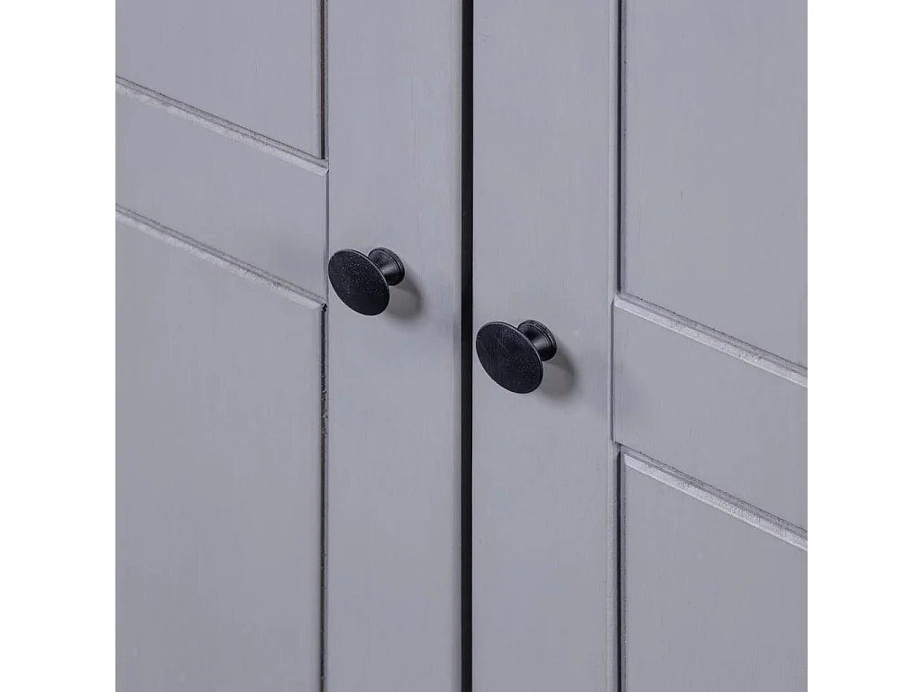 Garde-robe 3 portes Gris 118x50x171,5 Pin Assortiment Panama