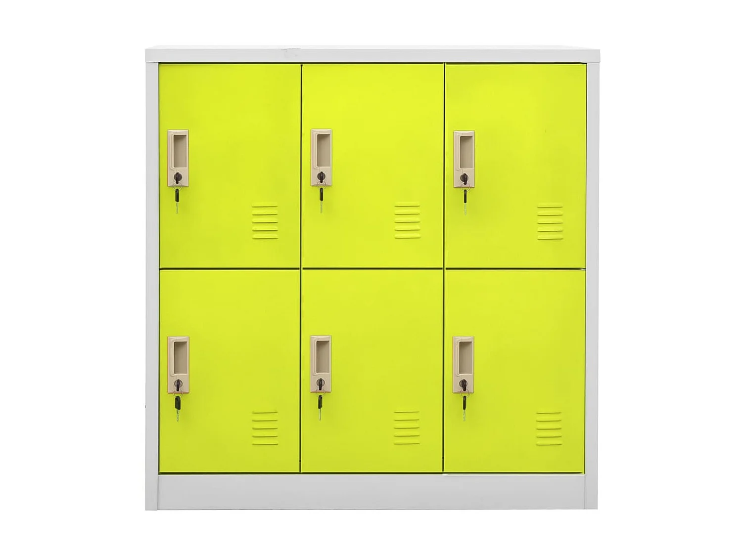 Armoire à 6 casiers Gris clair et vert 90x45x92,5 Acier