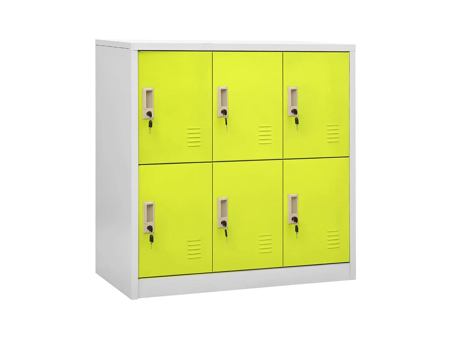 Armoire à 6 casiers Gris clair et vert 90x45x92,5 Acier
