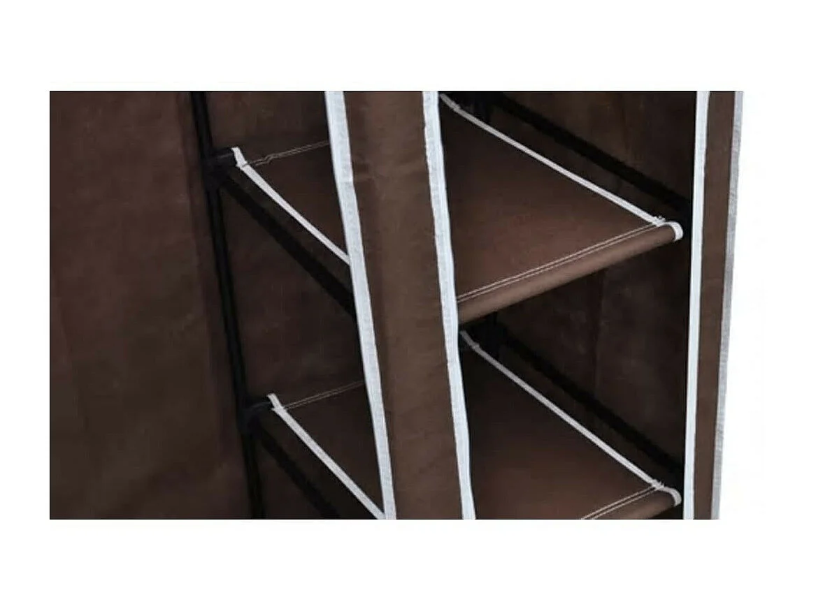 Garde-robe en tissu 2 pcs Marron