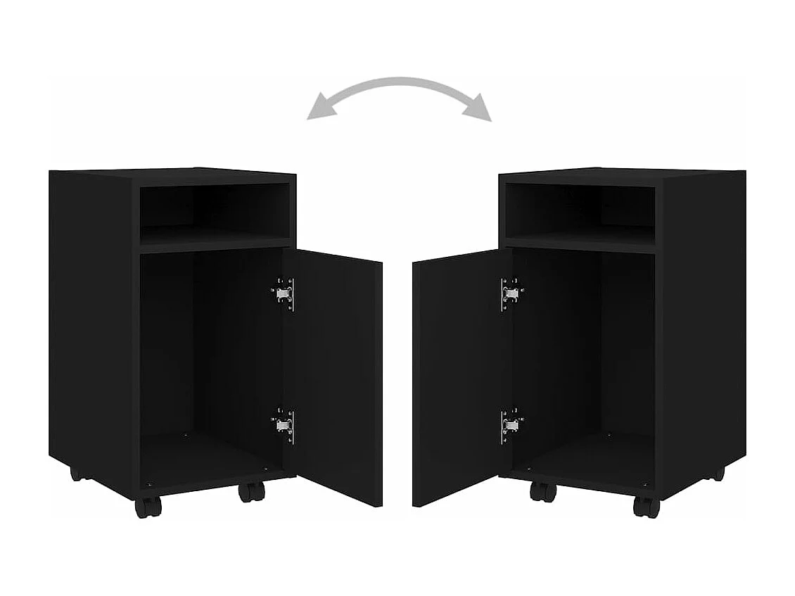 Armoire latérale avec roues Noir 33x38x60