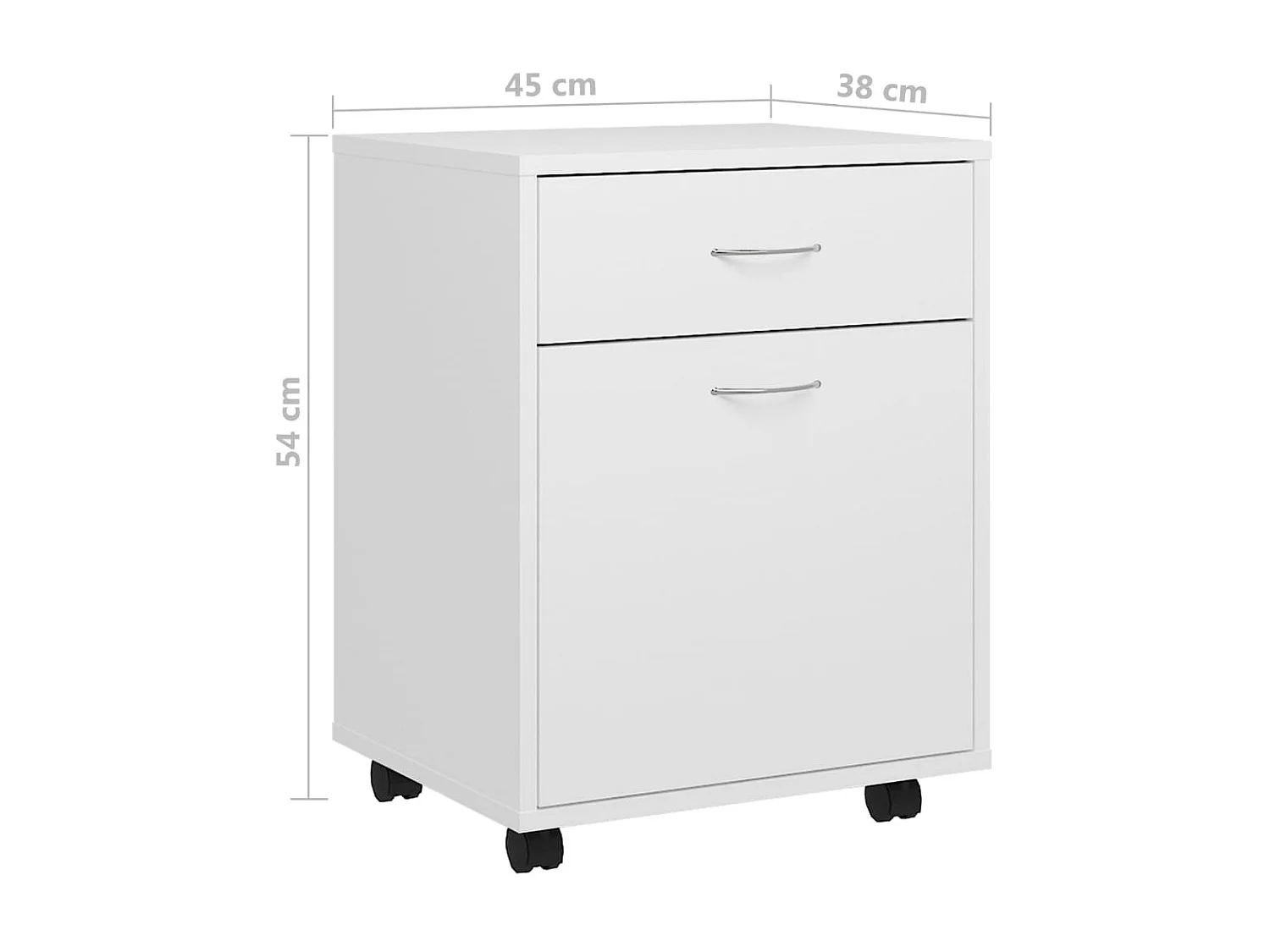 Armoire à roulettes Blanc 45x38x54