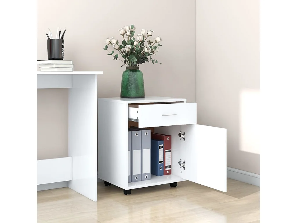 Armoire à roulettes Blanc 45x38x54