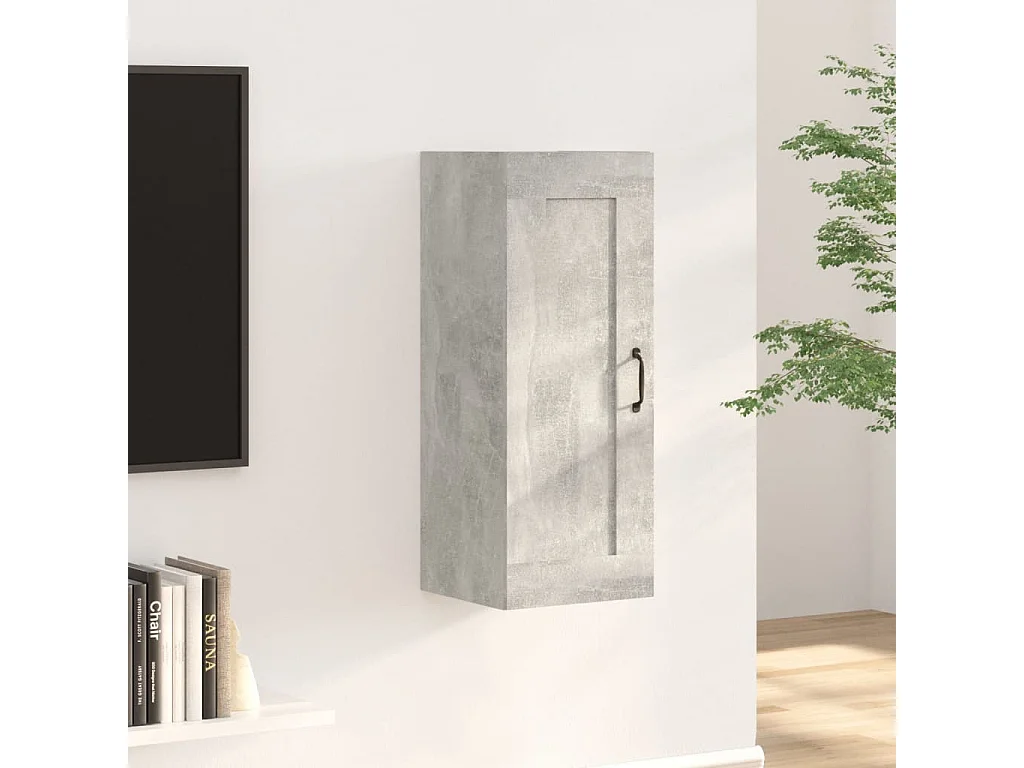 Armoire suspendue Gris béton 35x34x90 Bois d'ingénierie
