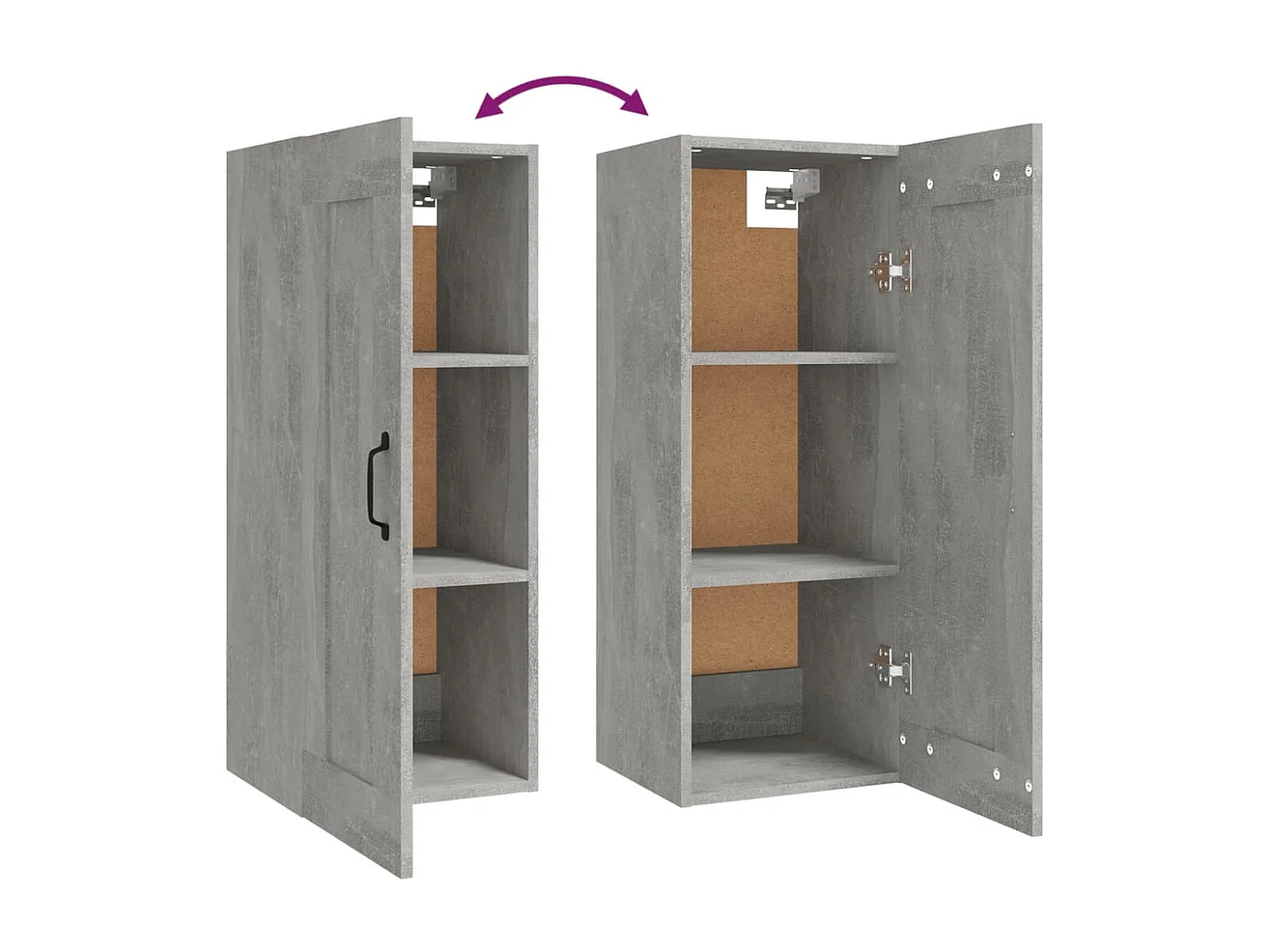 Armoire suspendue Gris béton 35x34x90 Bois d'ingénierie