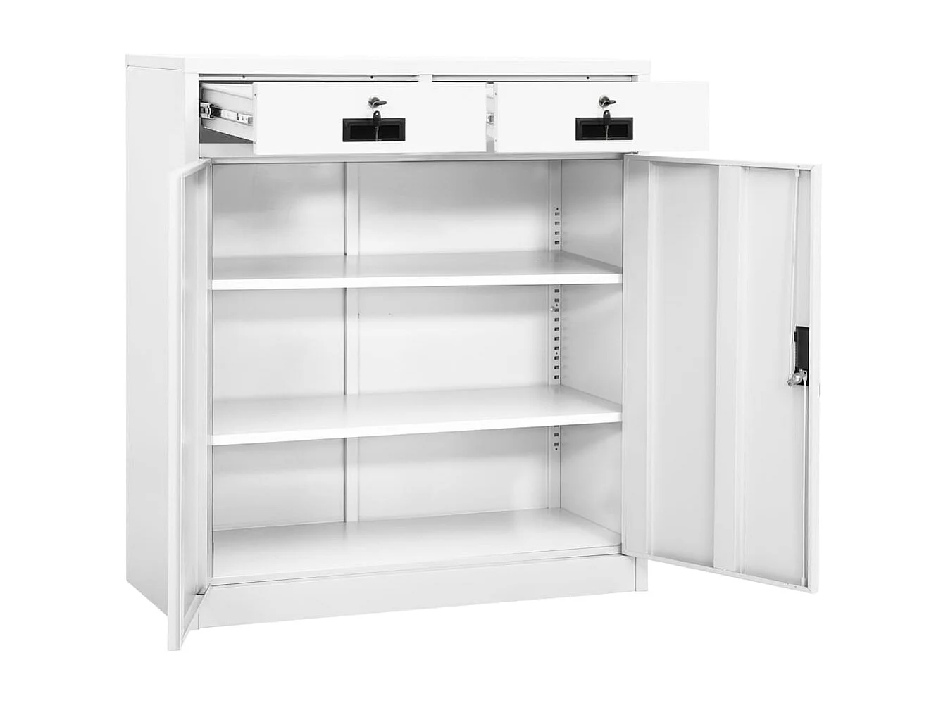 Armoire de bureau Blanc 90x40x102 Acier