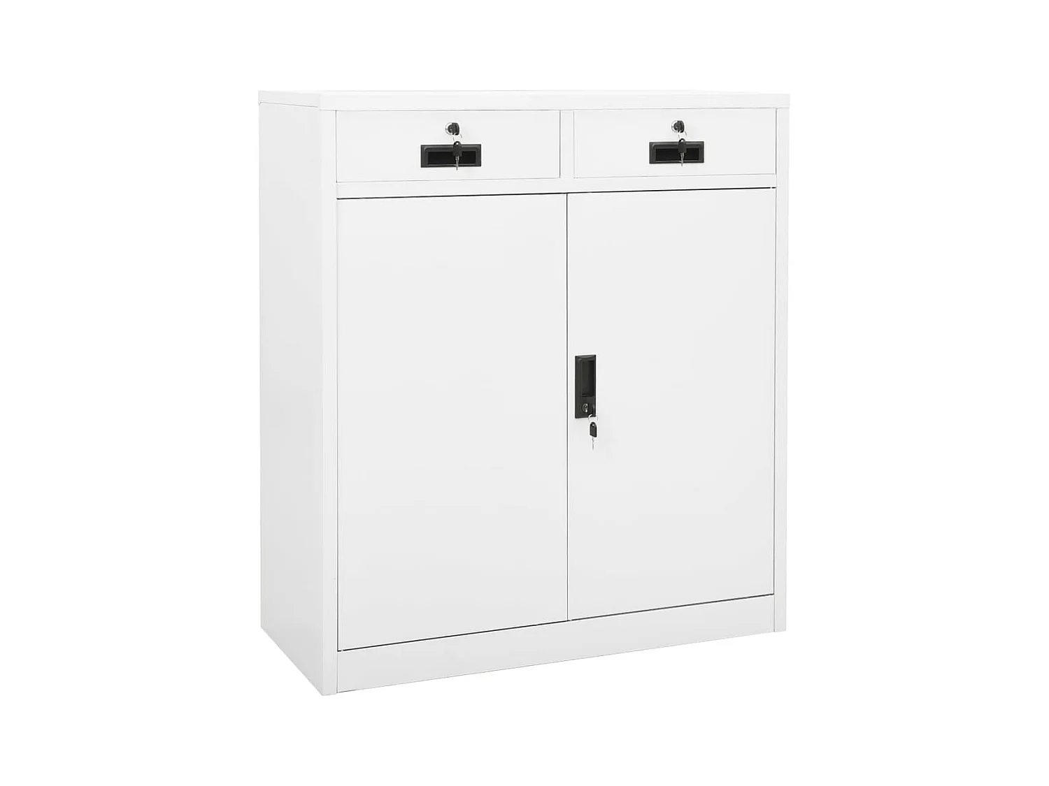 Armoire de bureau Blanc 90x40x102 Acier