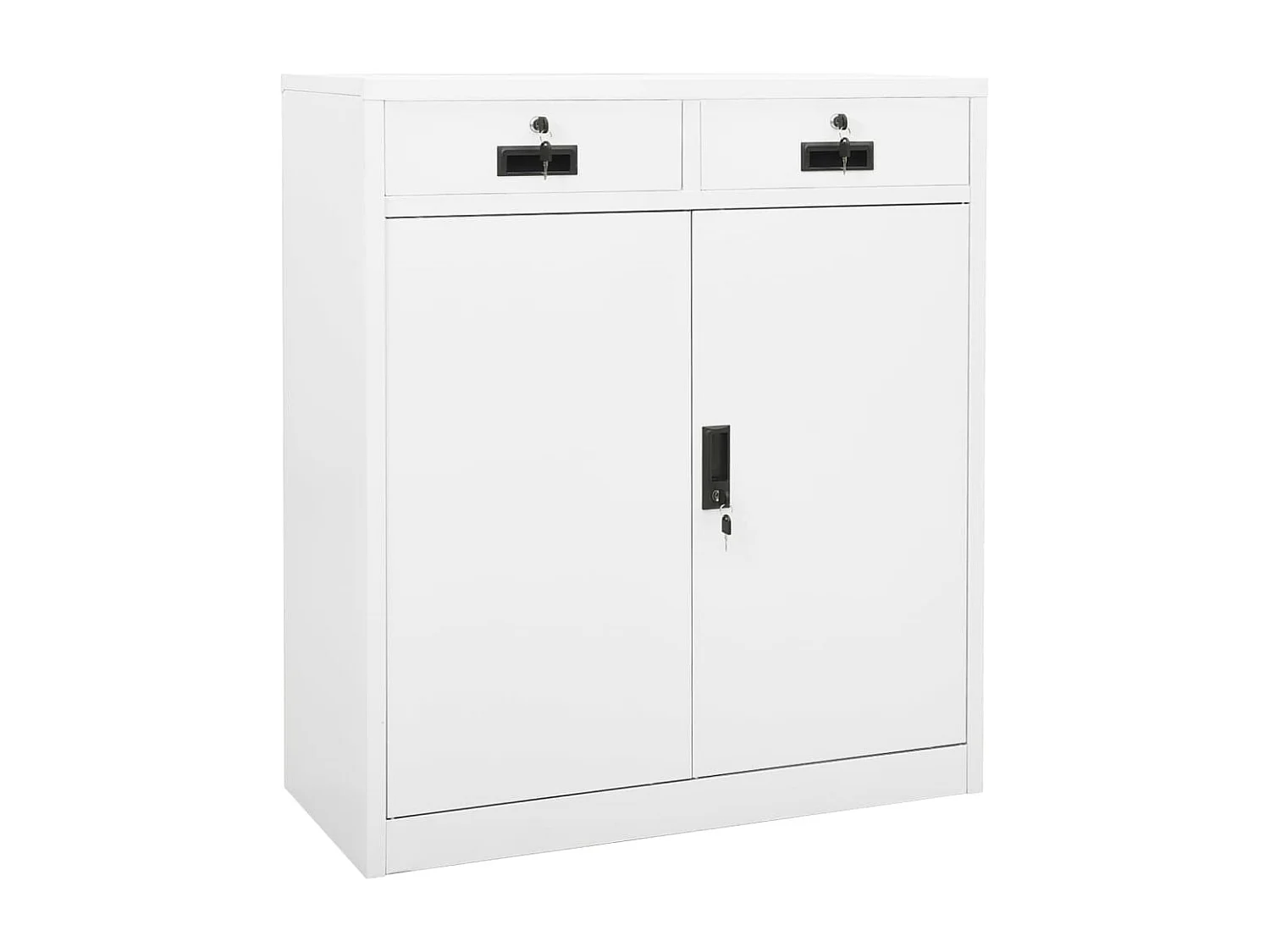 Armoire de bureau Blanc 90x40x102 Acier
