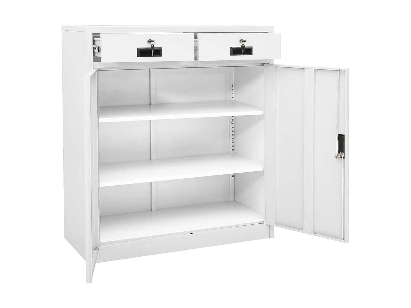 Armoire de bureau Blanc 90x40x102 Acier