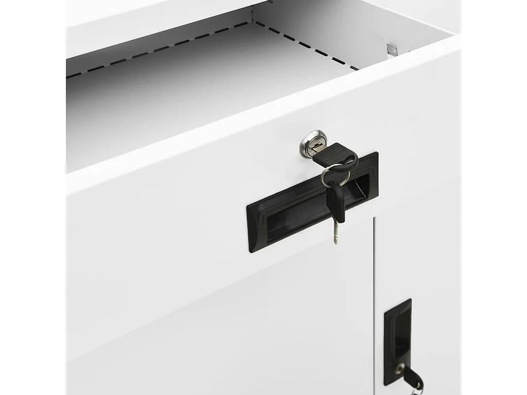 Armoire de bureau Blanc 90x40x102 Acier