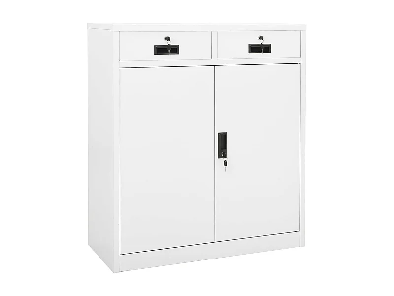 Armoire de bureau Blanc 90x40x102 Acier