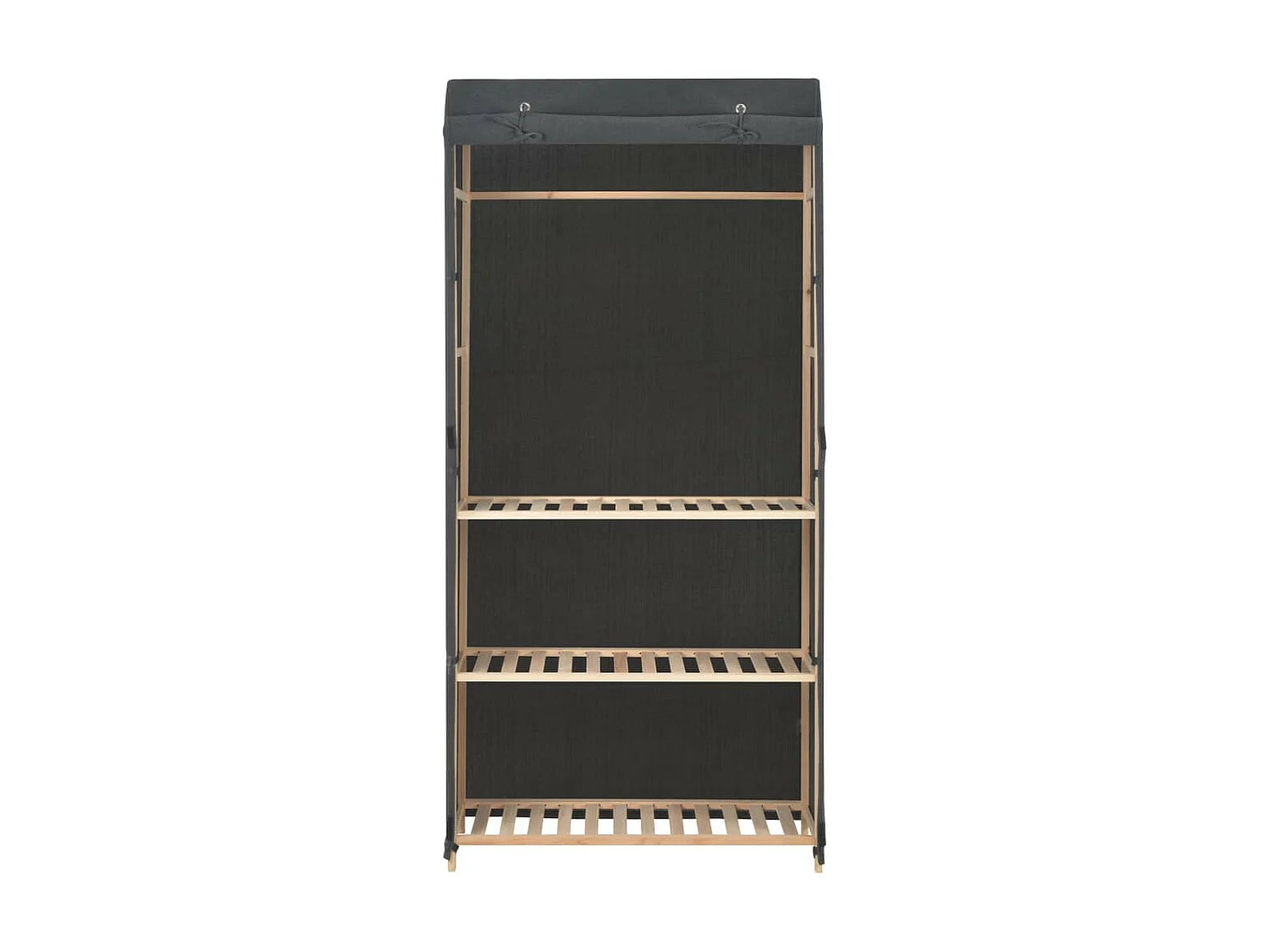 Garde-robe à 3 niveaux Gris 79 x 40x170 Tissu