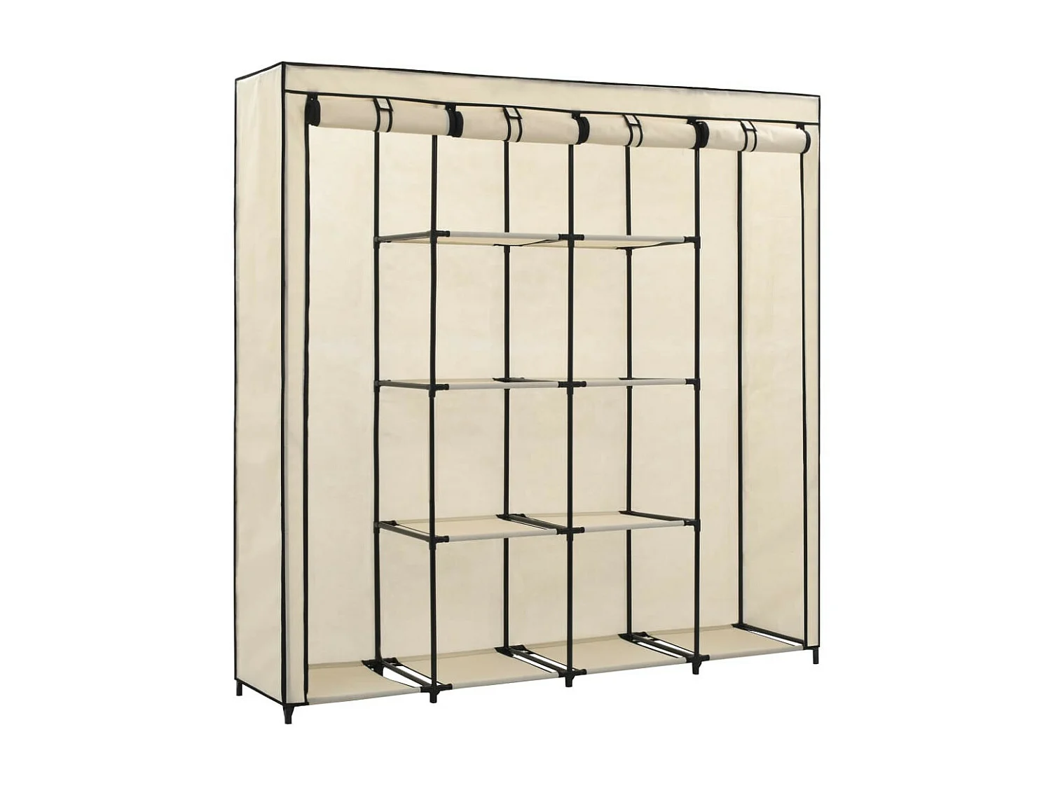 Garde-robe avec 4 compartiments Crème 175x45x170