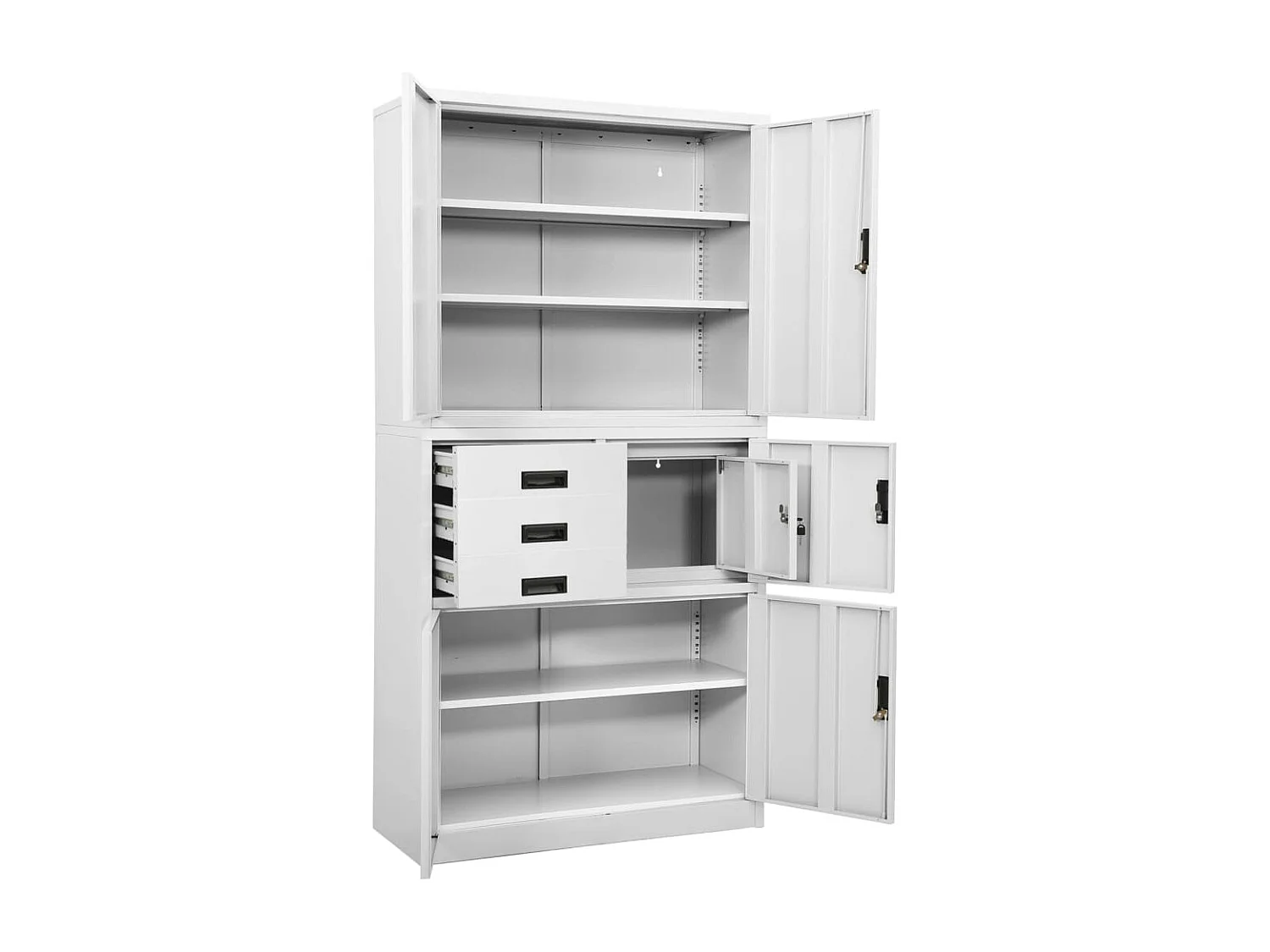 Armoire de bureau Blanc 90x40x180 Acier