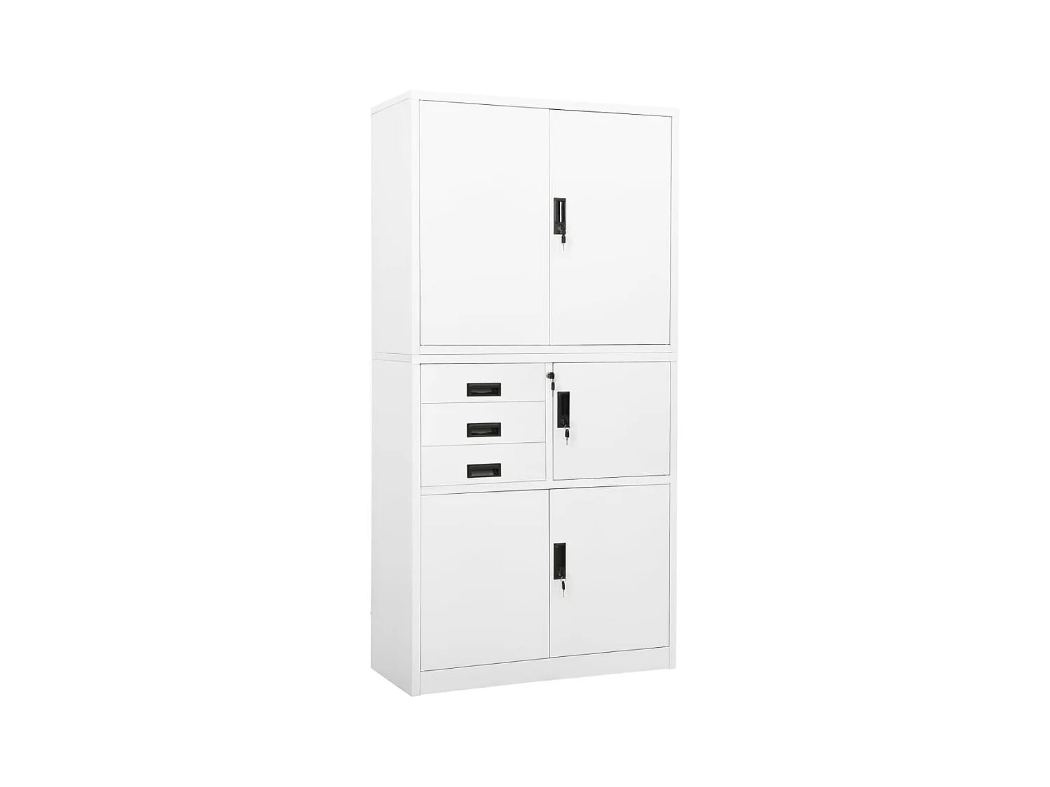 Armoire de bureau Blanc 90x40x180 Acier
