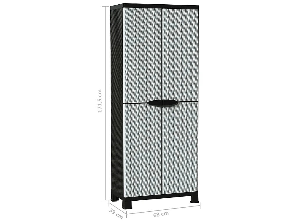 Armoire en plastique 68x39x171,5 Design de rotin