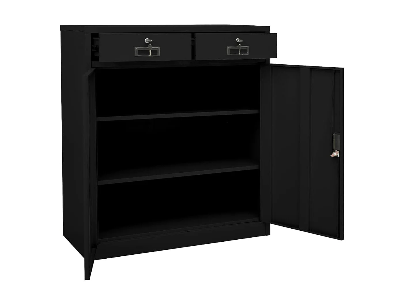 Armoire de bureau Noir 90x40x102 Acier