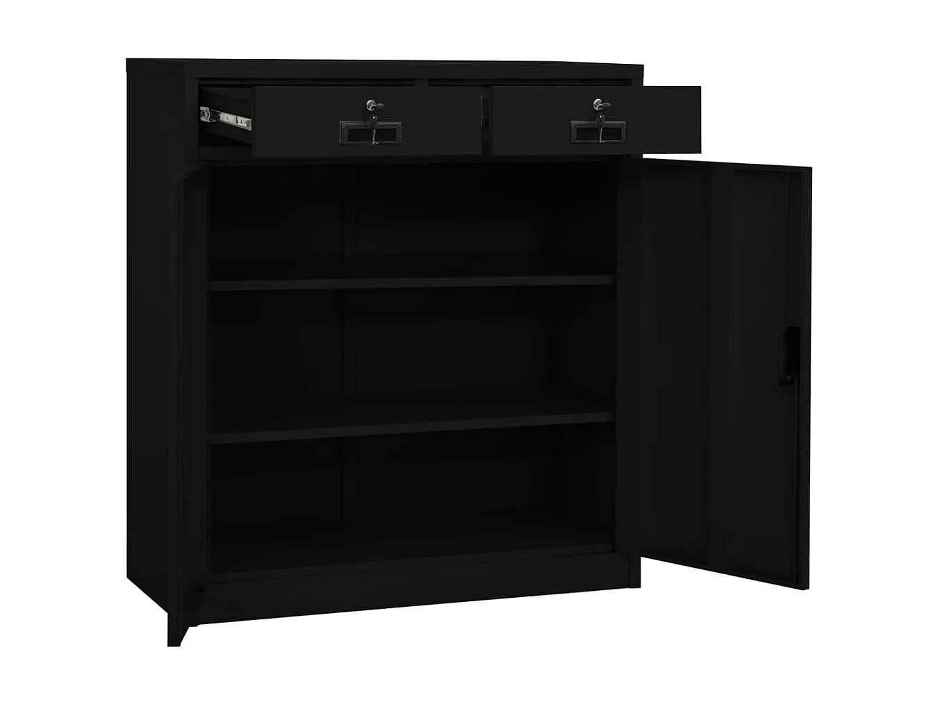 Armoire de bureau Noir 90x40x102 Acier