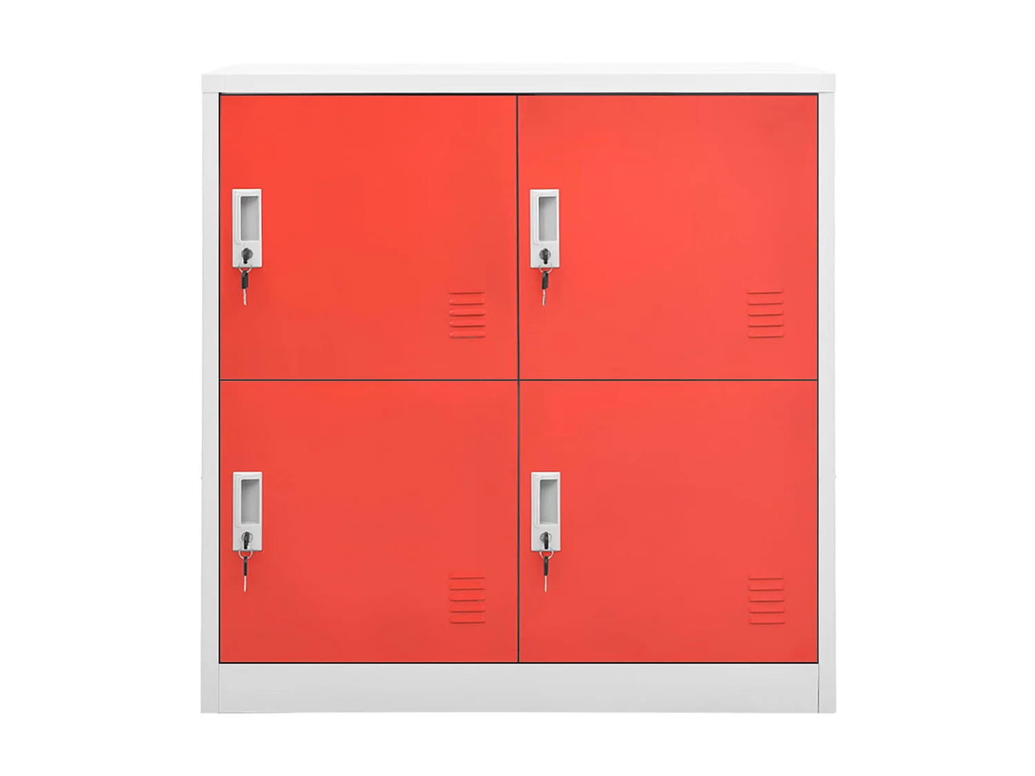 Armoire à 4 casiers Gris clair et rouge 90x45x92,5 Acier