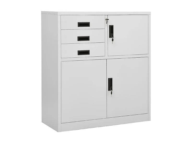 Armoire de bureau Gris clair 90x40x102 Acier