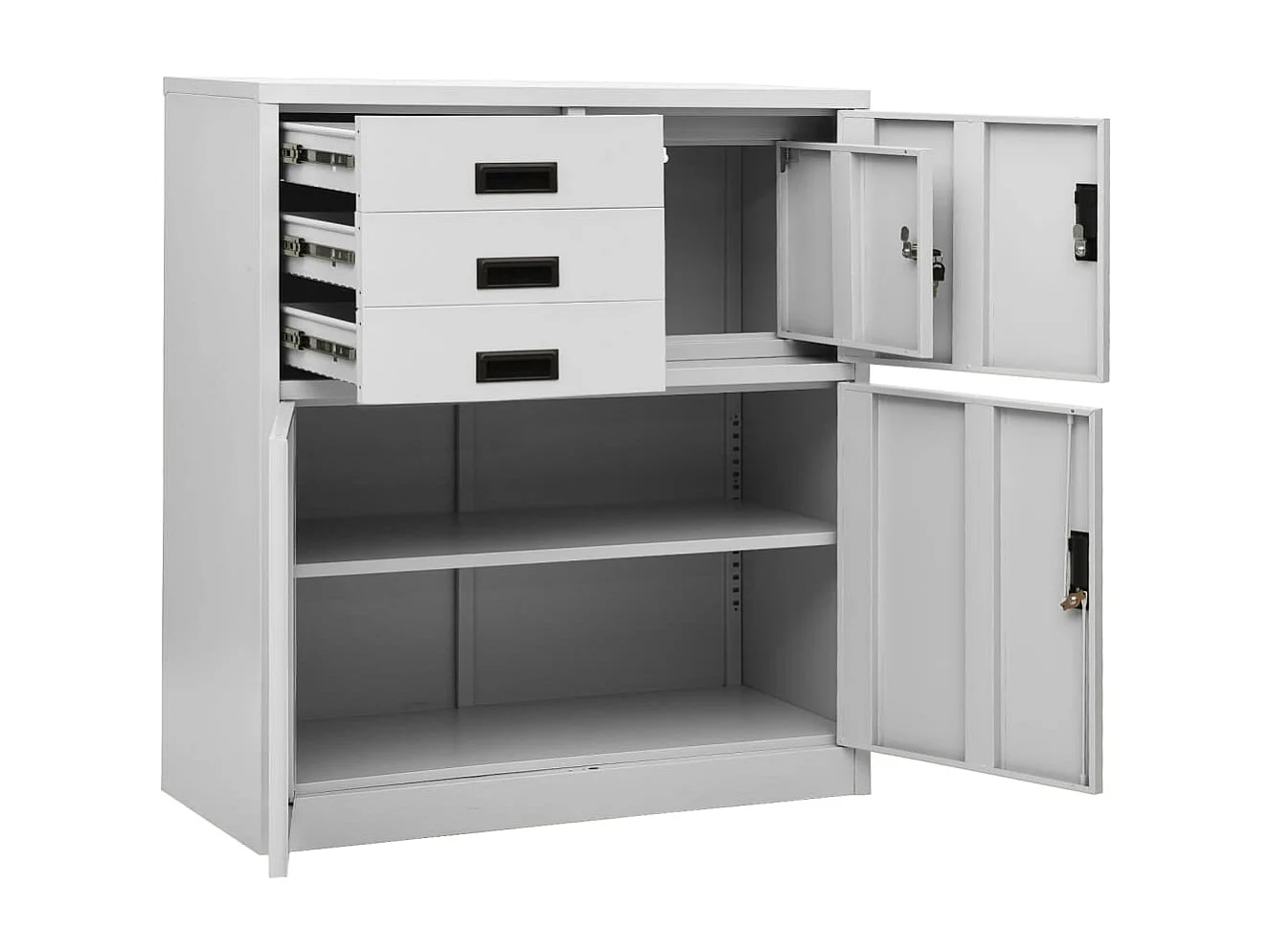 Armoire de bureau Gris clair 90x40x102 Acier