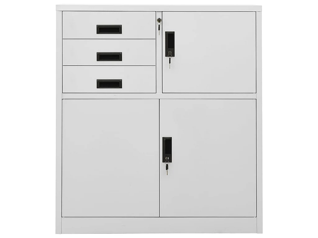 Armoire de bureau Gris clair 90x40x102 Acier