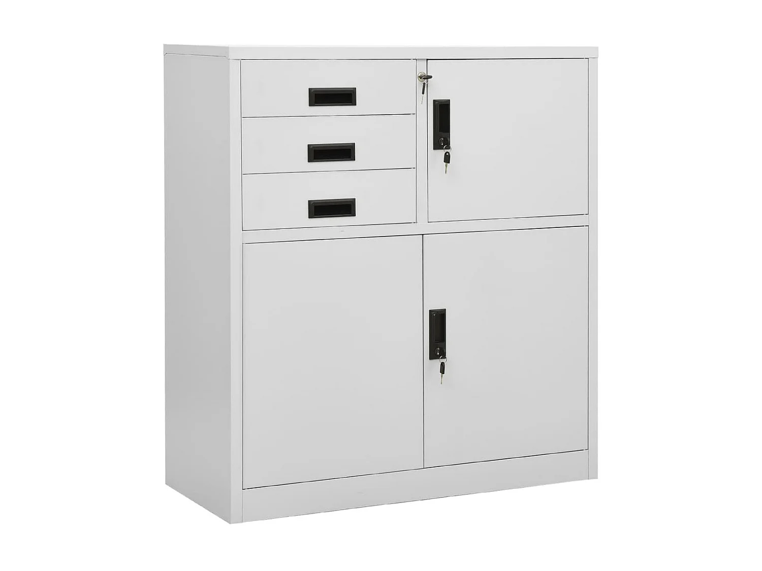Armoire de bureau Gris clair 90x40x102 Acier