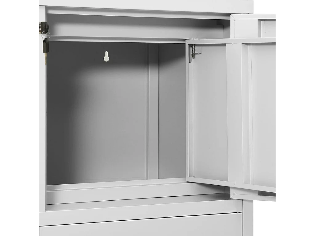 Armoire de bureau Gris clair 90x40x102 Acier