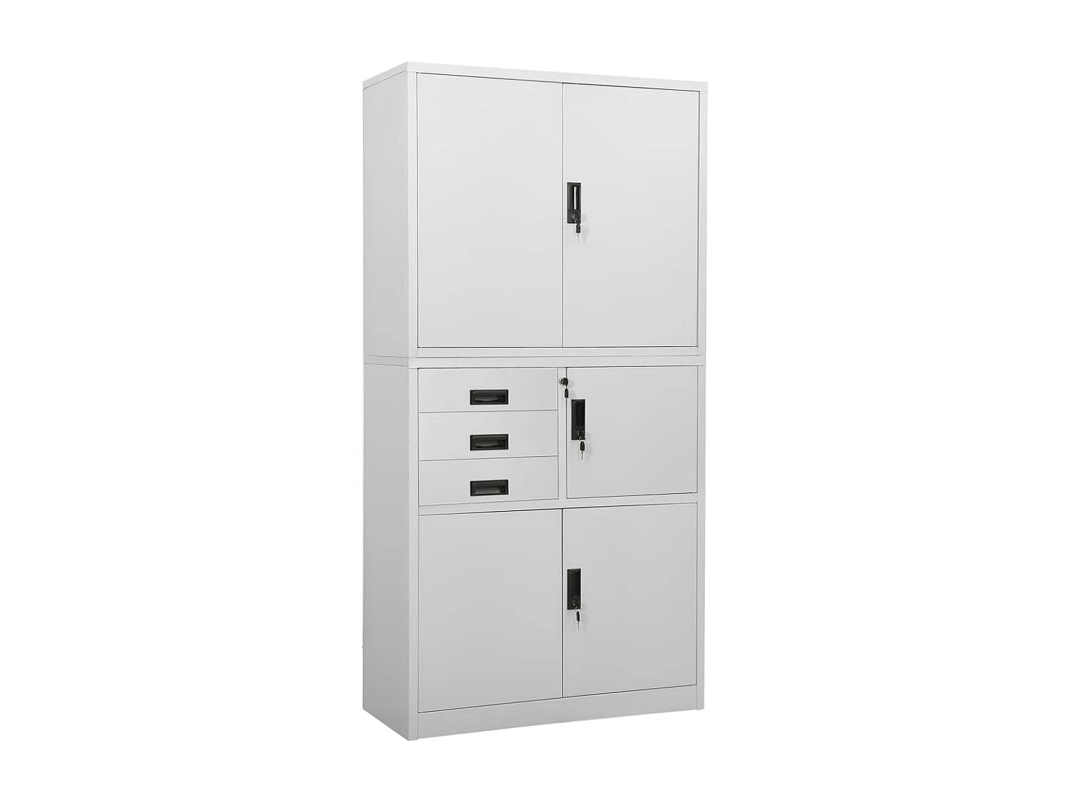 Armoire de bureau Gris clair 90x40x180 Acier 3