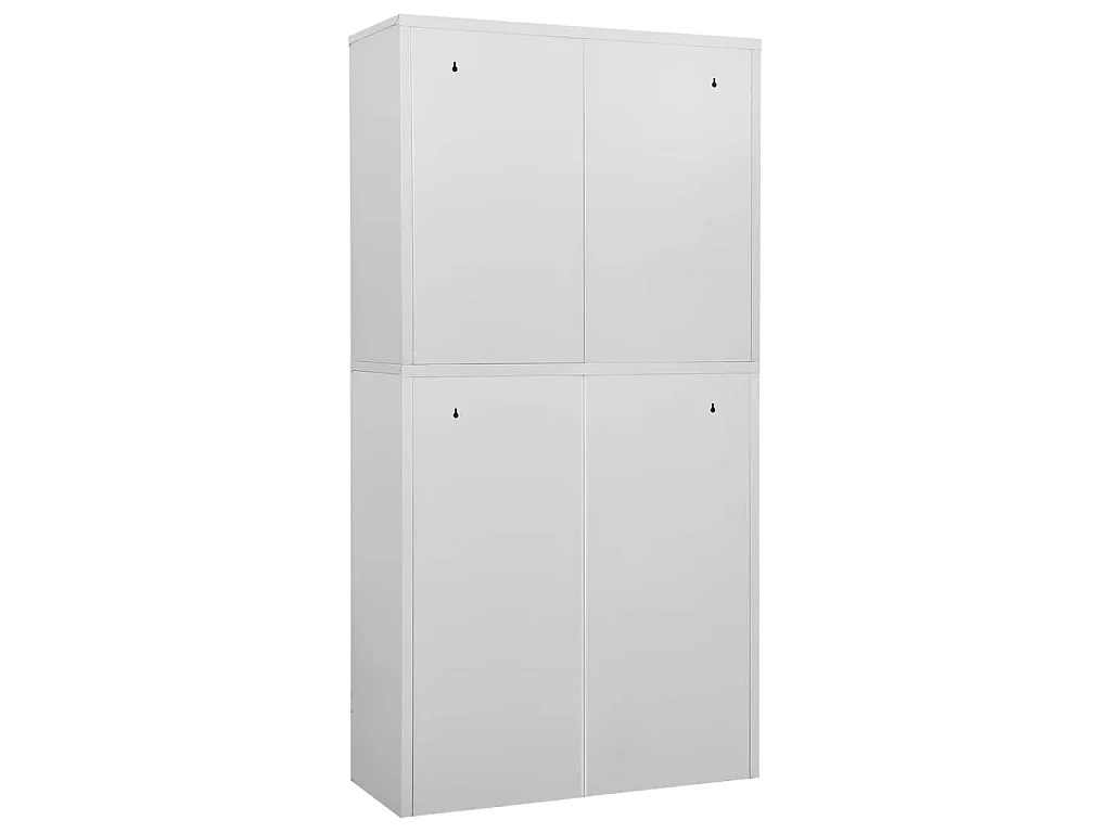 Armoire de bureau Gris clair 90x40x180 Acier 3