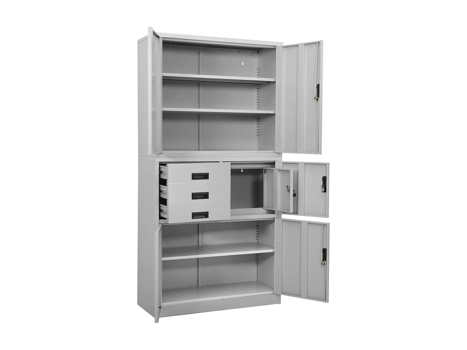 Armoire de bureau Gris clair 90x40x180 Acier 3