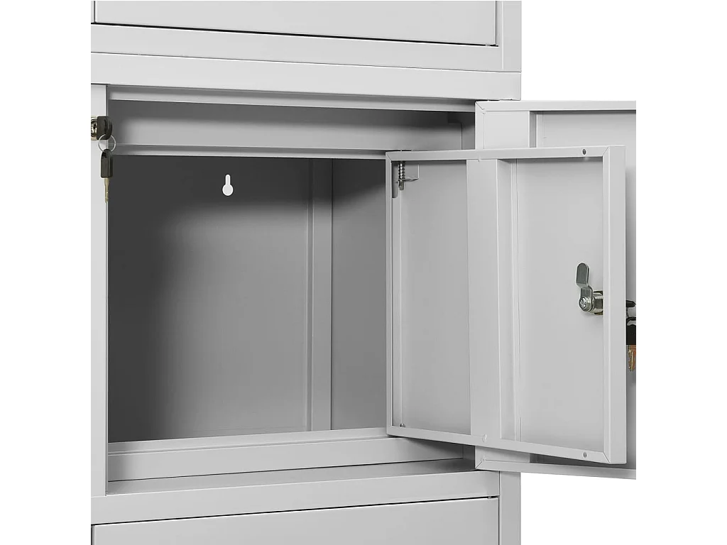 Armoire de bureau Gris clair 90x40x180 Acier 3