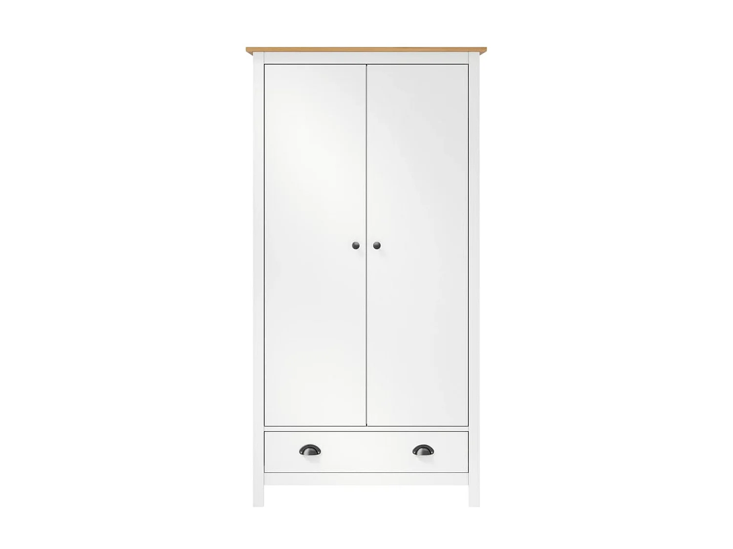 Garde-robe à 2 portes Hill Range Blanc 89x50x170 Pin solide 2