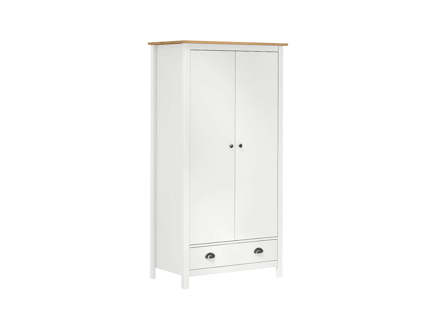 Garde-robe à 2 portes Hill Range Blanc 89x50x170 Pin solide 2