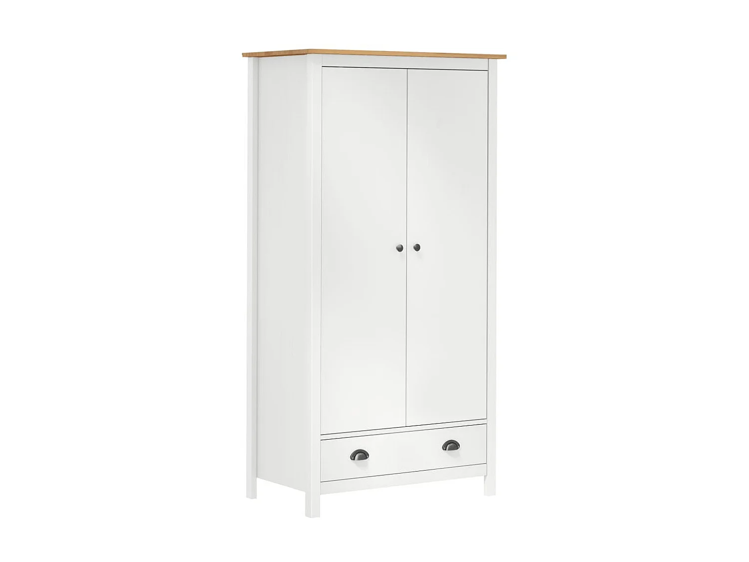Garde-robe à 2 portes Hill Range Blanc 89x50x170 Pin solide 2
