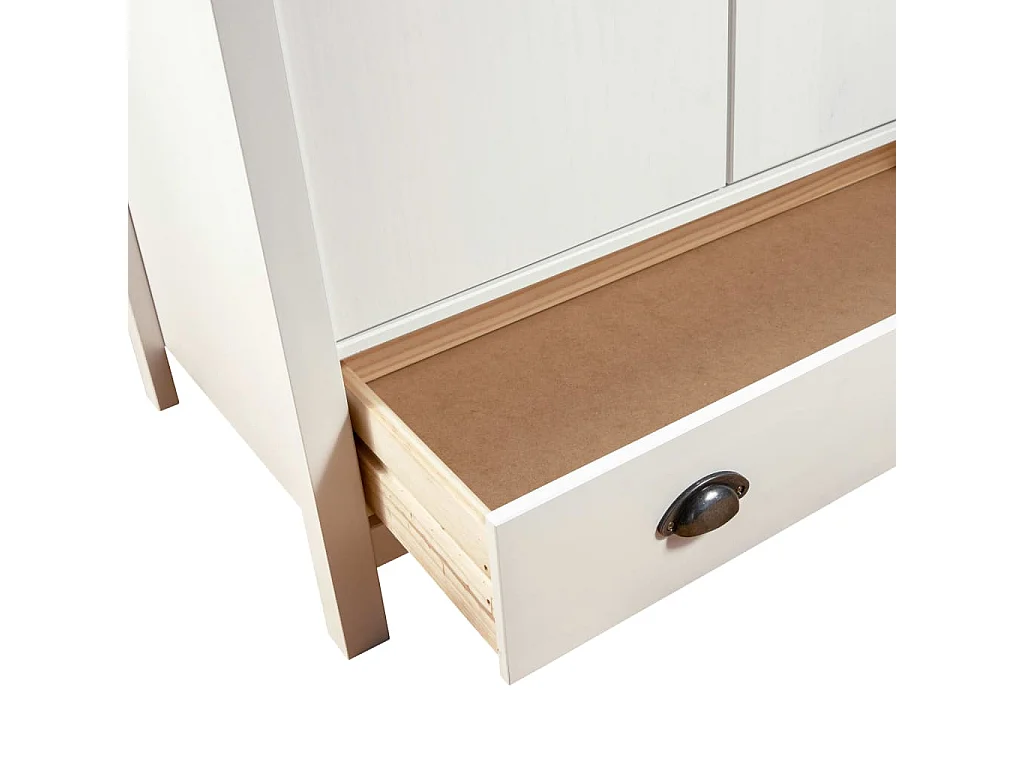 Garde-robe à 2 portes Hill Range Blanc 89x50x170 Pin solide 2